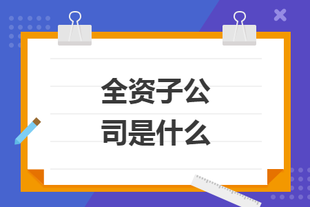 全资子公司是什么