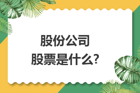 股份公司股票是什么? 股份公司股票是什么?