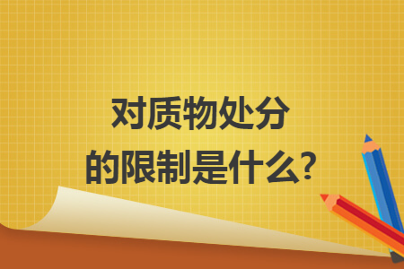 对质物处分的限制是什么? 对质物处分的限制是什么?