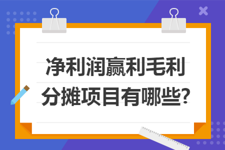 净利润赢利毛利分摊项目有哪些?