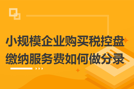 小规模企业购买税控盘缴纳服务费如何做分录 小规模企业购买税控盘缴纳服务费如何做分录