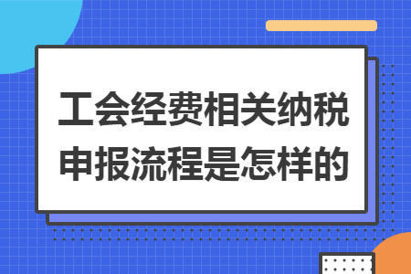 工会经费相关纳税申报流程是怎样的