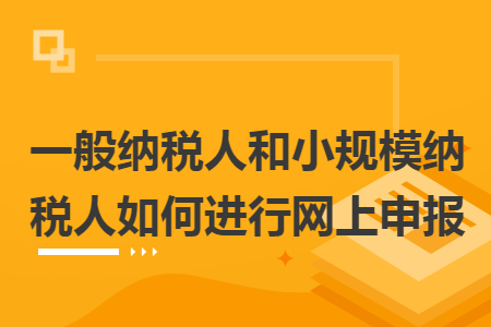 一般纳税人和小规模纳税人如何进行网上申报 一般纳税人和小规模纳税人如何进行网上申报