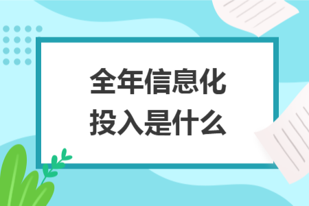 全年信息化投入是什么