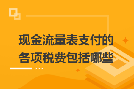 现金流量表支付的各项税费包括哪些