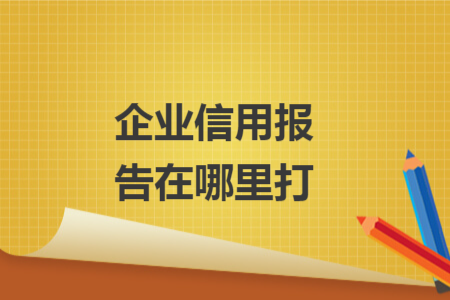 企业信用报告在哪里打