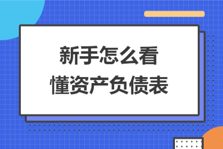 新手怎么看懂资产负债表