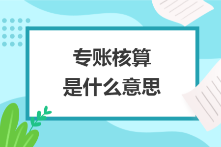 专账核算是什么意思