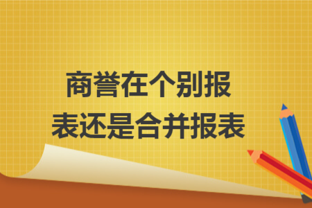 商誉在个别报表还是合并报表