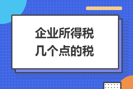 企业所得税几个点的税