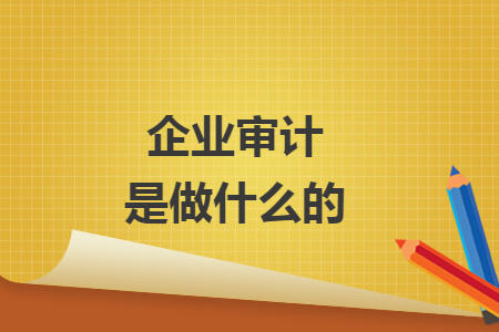 企业审计是做什么的