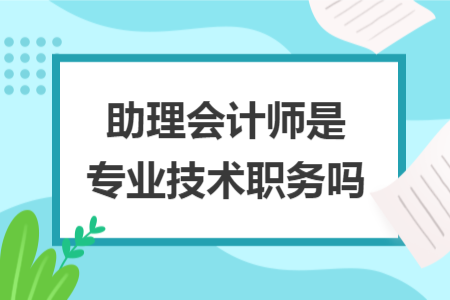 助理会计师是专业技术职务吗