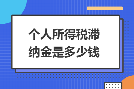 个人所得税滞纳金是多少钱