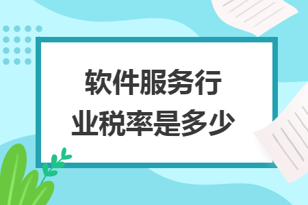 软件服务行业税率是多少
