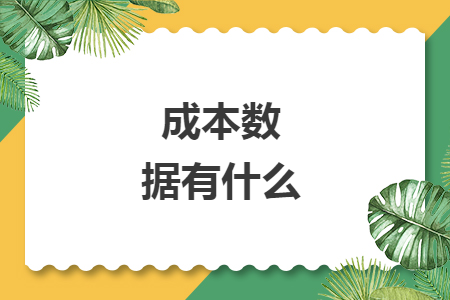 成本数据有什么 成本数据有什么