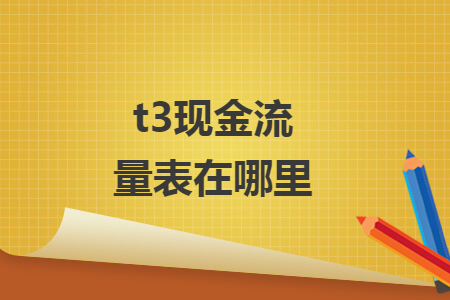 t3现金流量表在哪里 t3现金流量表在哪里