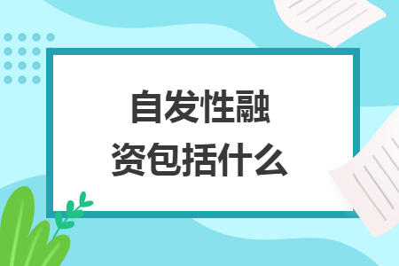 自发性融资包括什么
