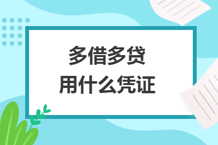 多借多贷用什么凭证