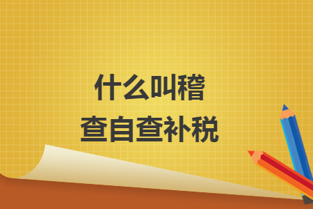 什么叫稽查自查补税 什么叫稽查自查补税