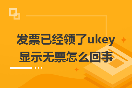发票已经领了ukey显示无票怎么回事 发票已经领了ukey显示无票怎么回事
