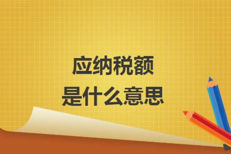 应纳税额是什么意思