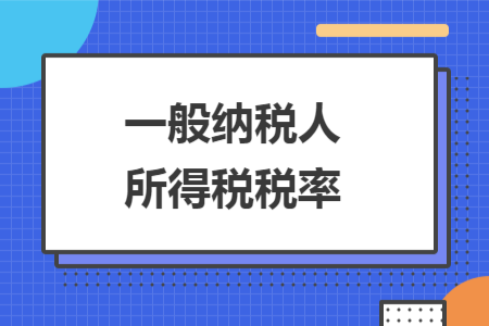 一般纳税人所得税税率