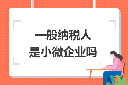 一般纳税人是小微企业吗