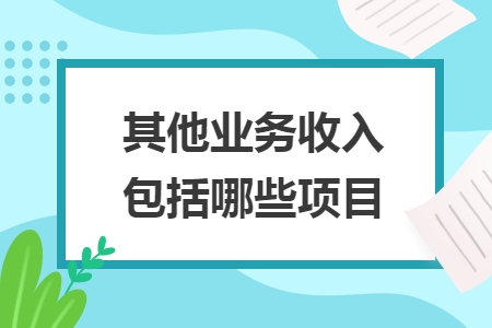 其他业务收入包括哪些项目