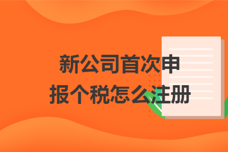 新公司首次申报个税怎么注册