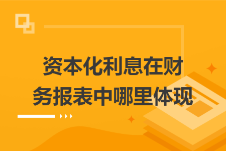 资本化利息在财务报表中哪里体现