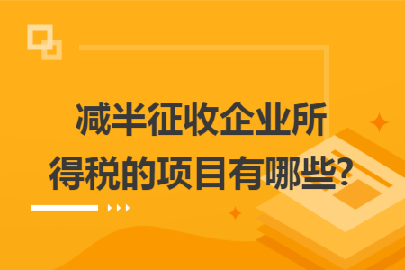 减半征收企业所得税的项目有哪些?