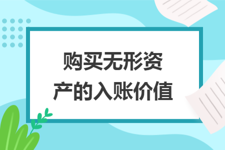 购买无形资产的入账价值