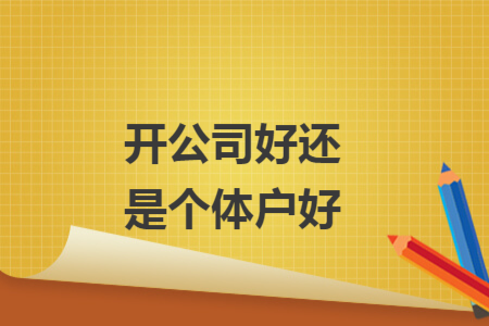 开公司好还是个体户好