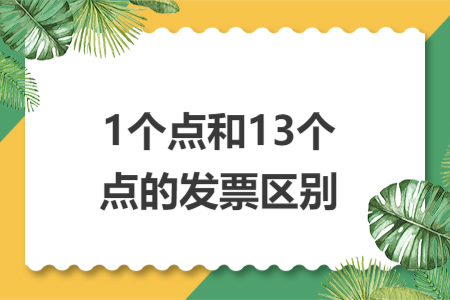 1个点和13个点的发票区别
