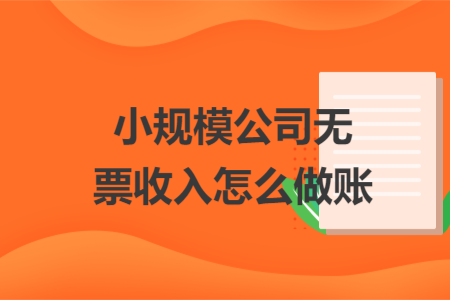 小规模公司无票收入怎么做账