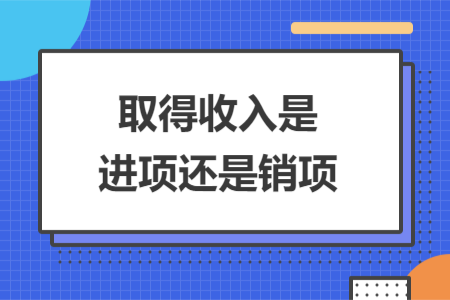 取得收入是进项还是销项