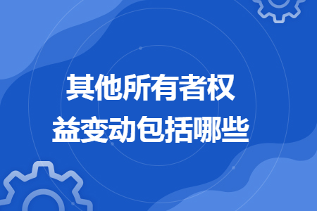 其他所有者权益变动包括哪些