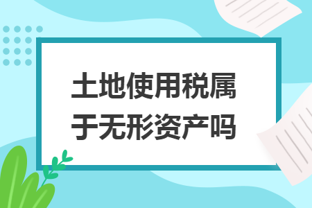 土地使用税属于无形资产吗