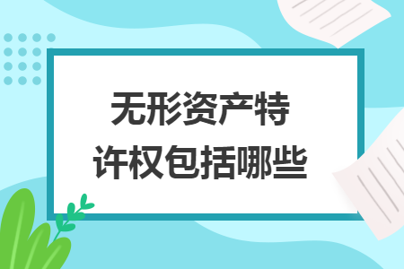 无形资产特许权包括哪些