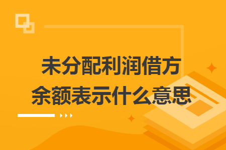 未分配利润借方余额表示什么意思