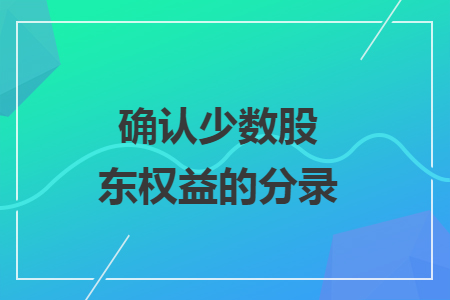 确认少数股东权益的分录
