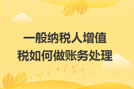 一般纳税人增值税如何做账务处理
