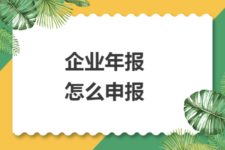 企业年报怎么申报