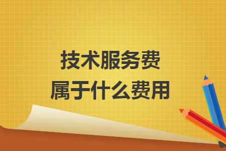 技术服务费属于什么费用