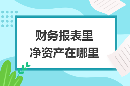 财务报表里净资产在哪里