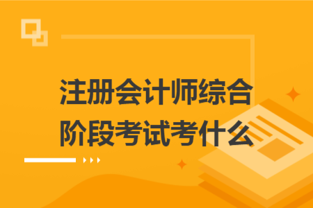 注册会计师综合阶段考试考什么