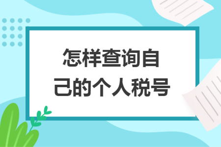 怎样查询自己的个人税号