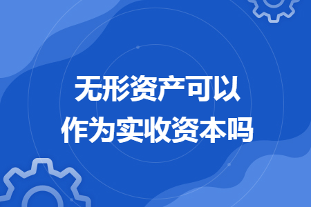 无形资产可以作为实收资本吗
