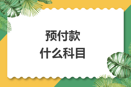 预付款什么科目