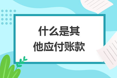 什么是其他应付账款